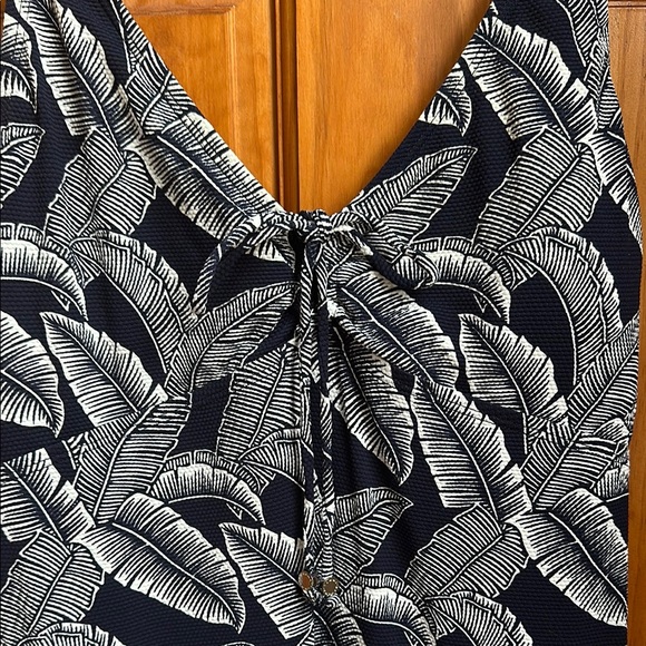 Tommy Bahama Black and White Leaf Print Dress - Picture 2 of 5